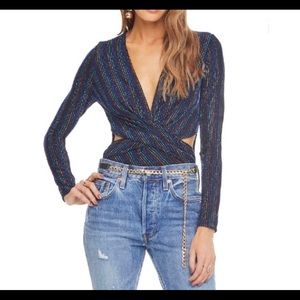 Oh Baby Metallic Stripe Bodysuit ASTR the Label